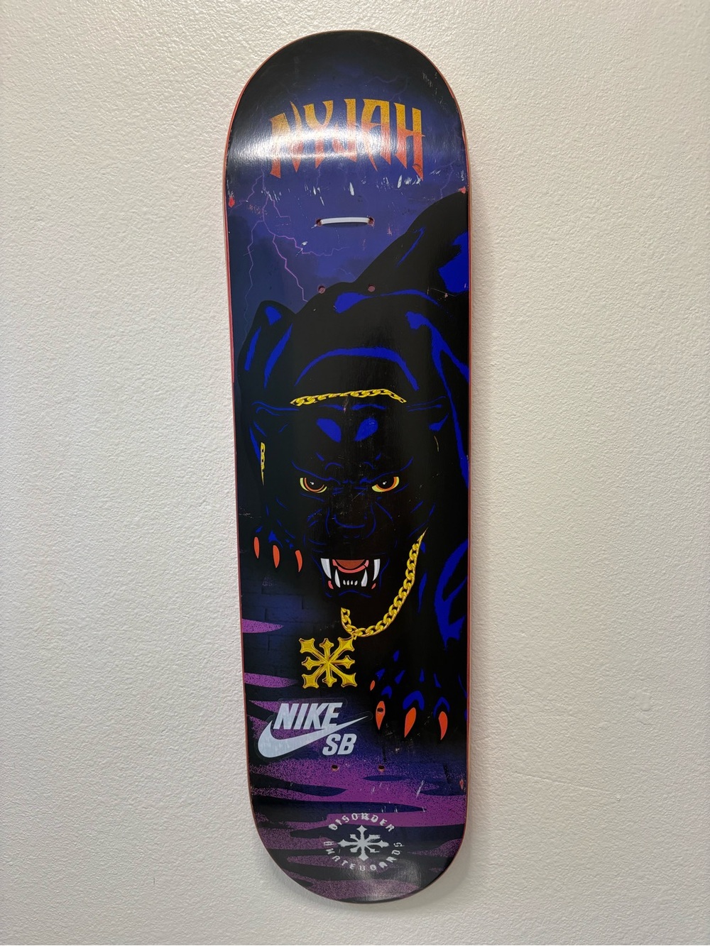 Nike SB Kids Black Panther Graphic Skateboard Deck - Black/Blue